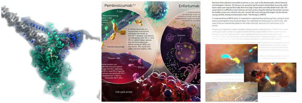 examples of VR, 360, medical illustration and plain language medical writing